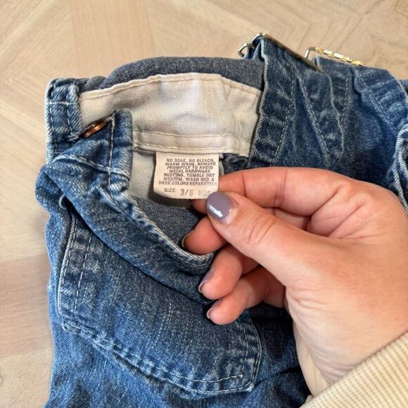 Vintage 80s 90s OshKosh B'gosh Denim Overalls Baby Boy Size 3/6 M USA - Picture 4 of 6